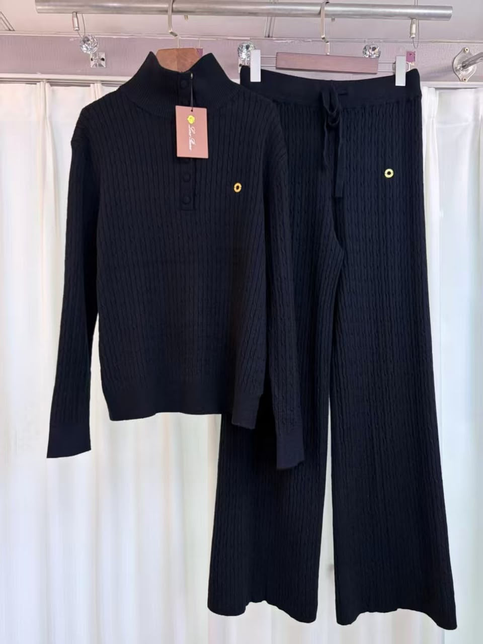 Loro Piana cable-ribbed knit lounge set,
