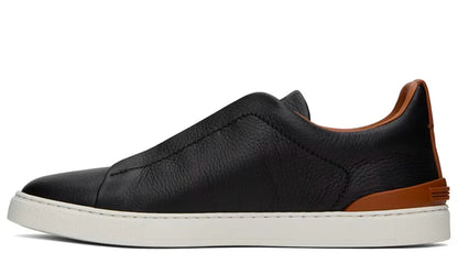 Zegna Triple Stitch Leather Sneakers
