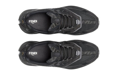 Fendi Faster Trainers "Black Nubuck Leather" Low-Top Sneakers UAE