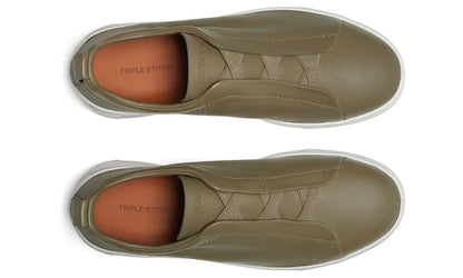 Zegna Triple Stitch Leather Sneakers