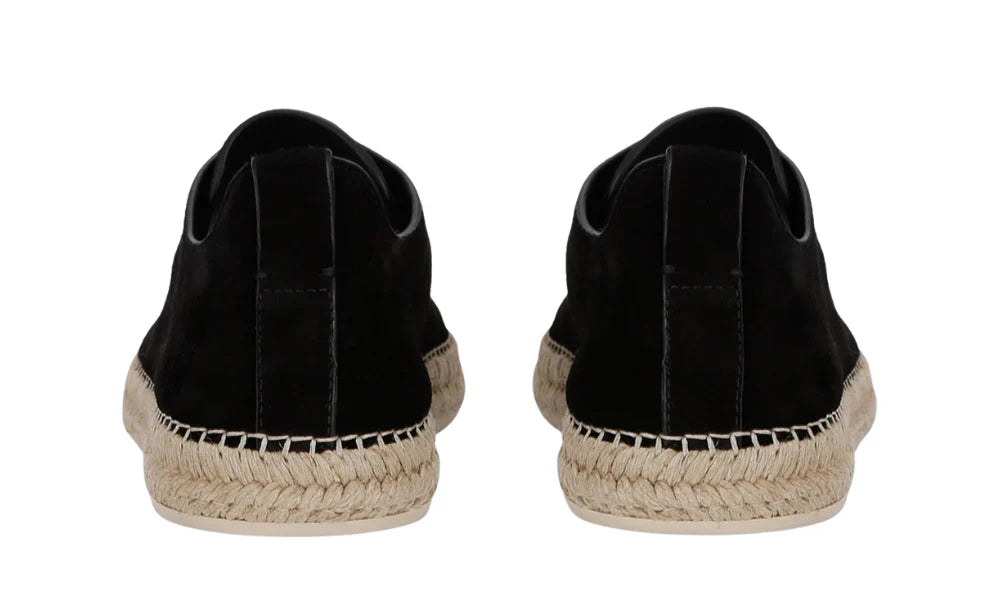 Zegna Suede Triple Stitch Espadrilles "Black" Classic Espadrilles UAE