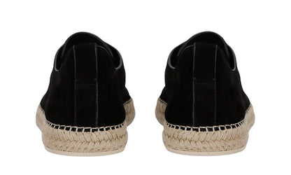 Zegna Suede Triple Stitch Espadrilles "Black" Classic Espadrilles UAE