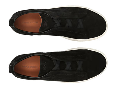 Zegna Triple Stitch Panelled Suede Low-Top Trainers Designer Trainers UAE