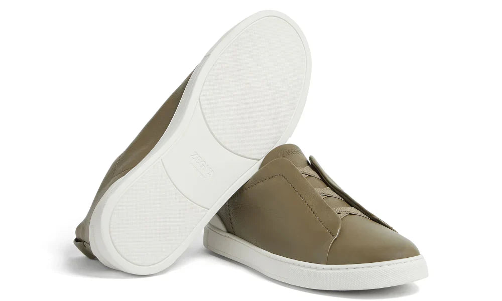Zegna Triple Stitch Leather Sneakers
