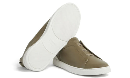 Zegna Triple Stitch Leather Sneakers
