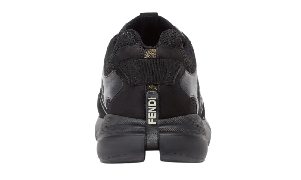 Fendi Faster Trainers "Black Nubuck Leather" Low-Top Sneakers UAE
