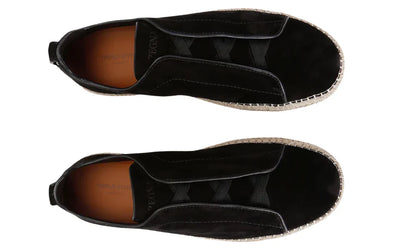 Zegna Suede Triple Stitch Espadrilles "Black" Classic Espadrilles UAE