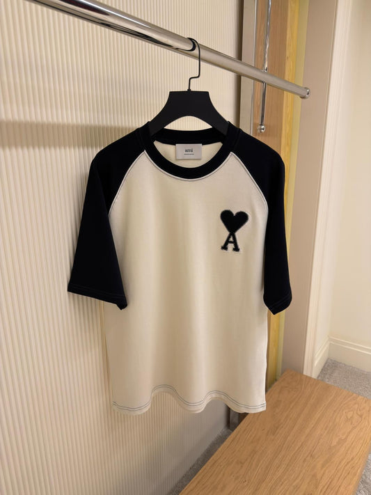 Ami Paris Cotton Two-Tone Ami De Coeur T-Shirt