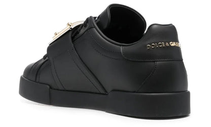 Dolce & Gabbana Portofino Buckle "Black" Designer Leather Sneakers UAE