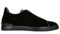 Zegna Velvet Triple Stitch Sneakers "Black" Luxury Velvet Sneakers UAE