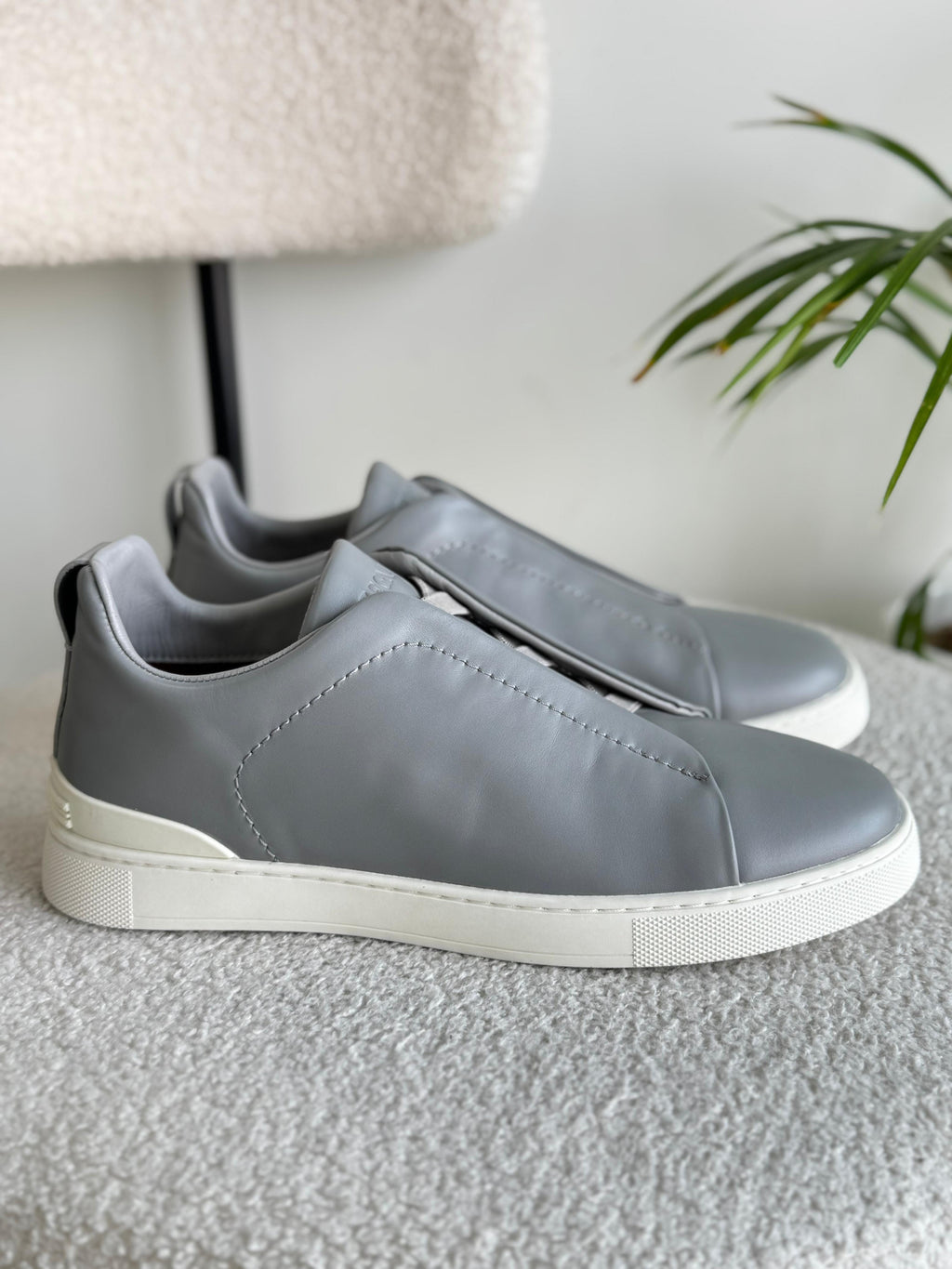 Zegna Triple Stitch Sneakers in Grey