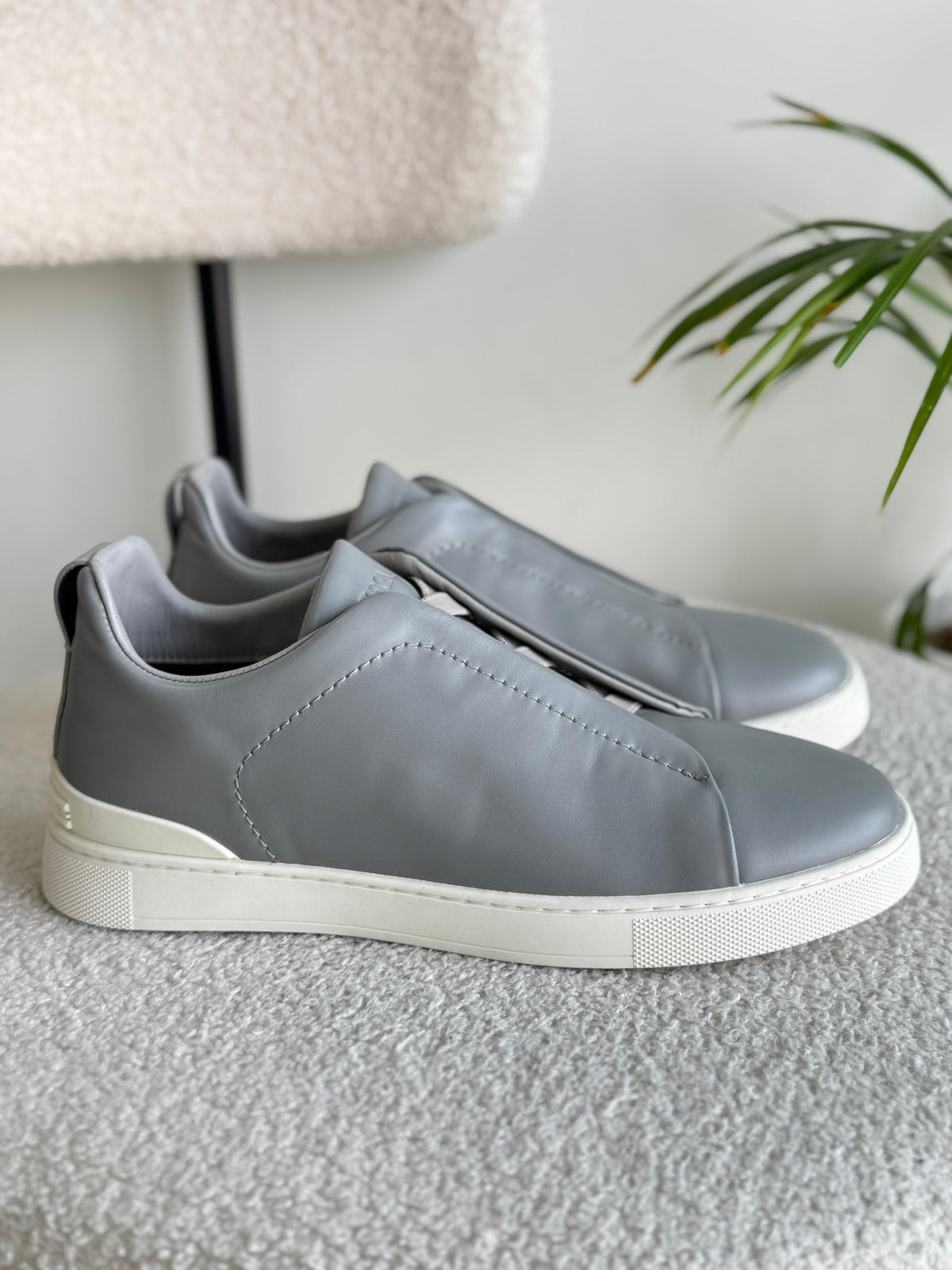 Zegna Triple Stitch Sneakers in Grey