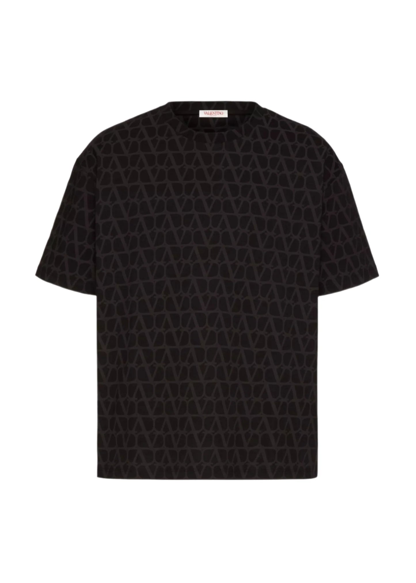 Valentino Cotton T-Shirt "Toile Iconographe Black" Signature Print Tee UAE