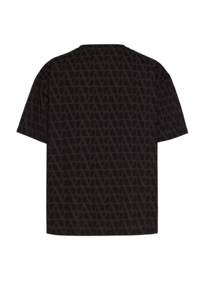 Valentino Cotton T-Shirt "Toile Iconographe Black" Signature Print Tee UAE