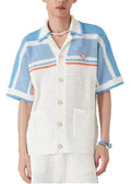 Casablanca Crocheted Cotton Tennis Shirt "Blue" Premium Tennis Shirt UAE