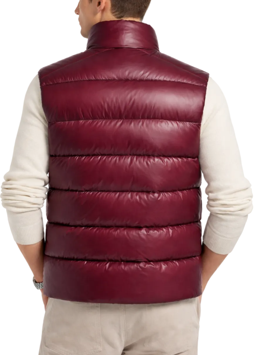 Moncler Tibb Down Gilet "Burgundy" Puffer Vest Jacket UAE