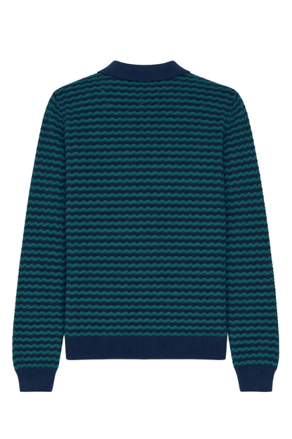 Casablanca Mini Wave Polo "Navy Green" Luxury Polo Shirt UAE