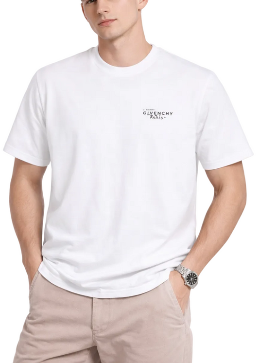 Givenchy Logo-Print Cotton T-Shirt "White" Signature Logo Tee UAE