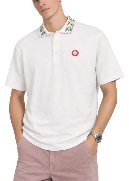 Casablanca Laurel Pique Short Sleeve "White" Resort Polo Shirt UAE