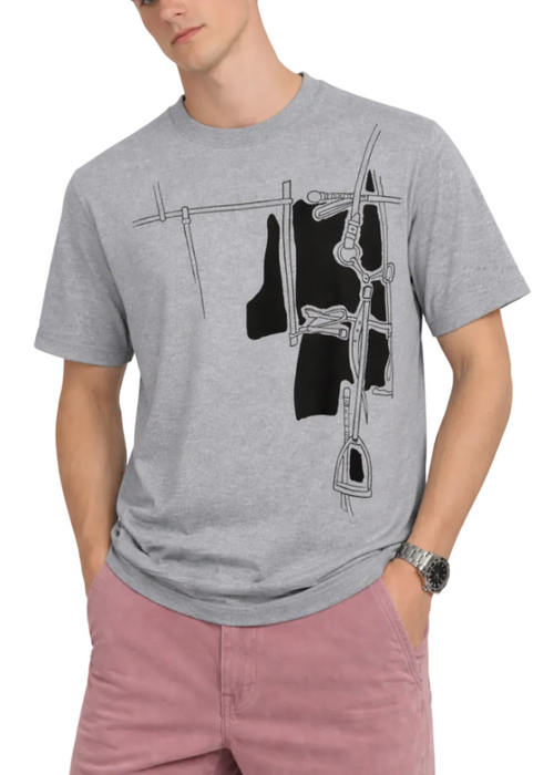 Hermes Harnais en Gouache 3D T-Shirt "Grey" Premium Graphic Tee UAE