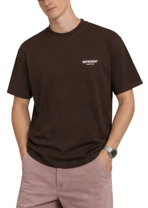 Represent Owner's Club T-Shirt "Brown" Casual Logo Tee UAE