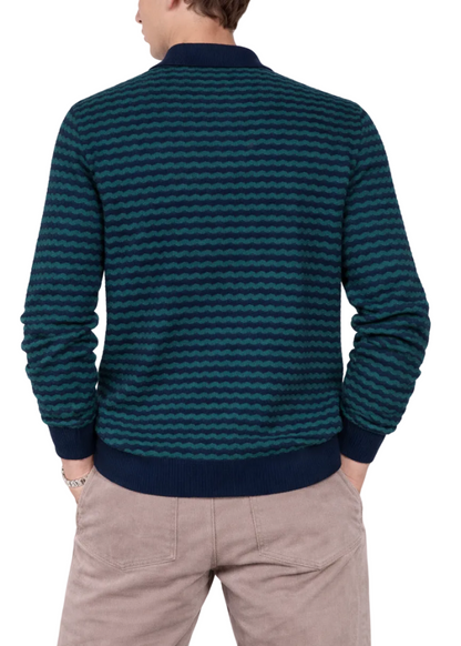 Casablanca Mini Wave Polo "Navy Green" Luxury Polo Shirt UAE