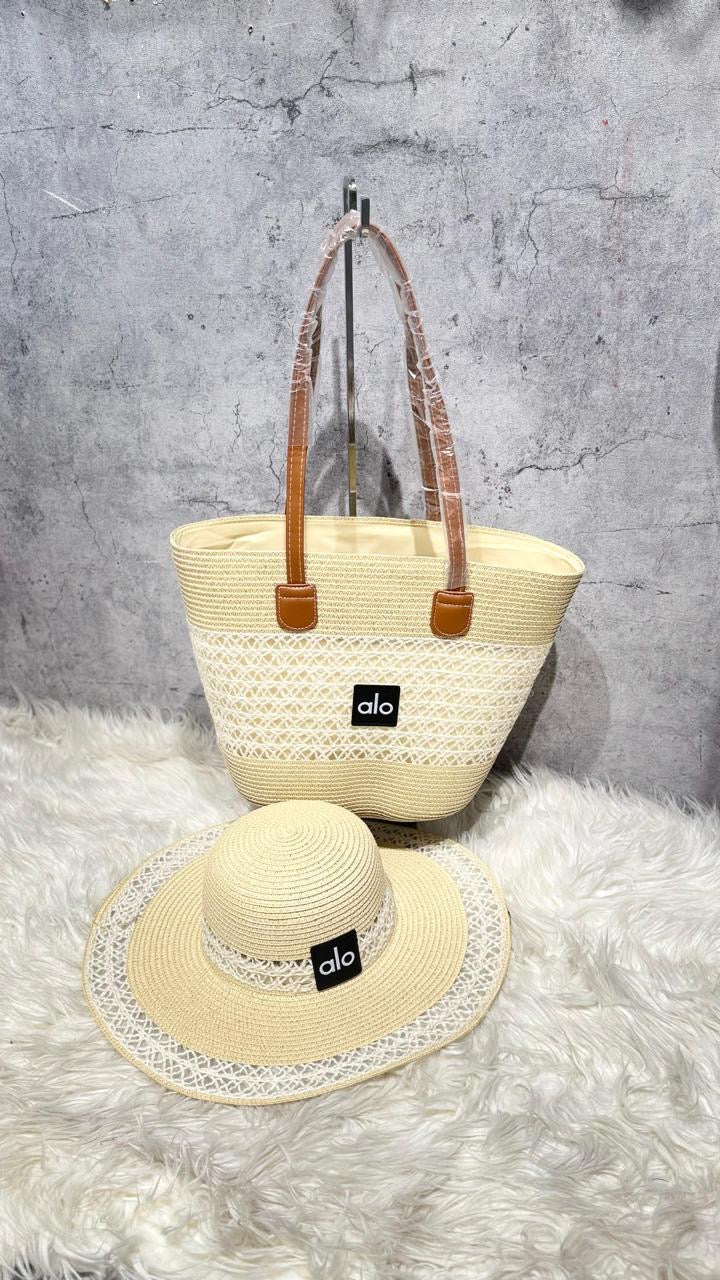 Alo bag tote beach & alo hat beach (set)
