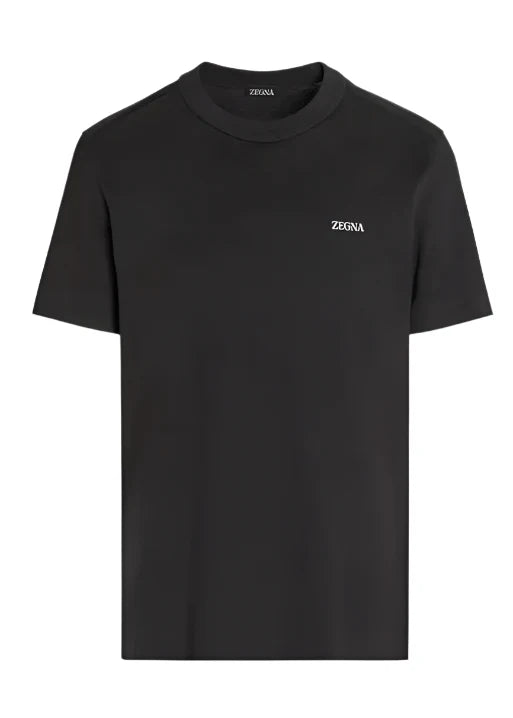 Zegna Black Cotton T-Shirt Essential Tee UAE