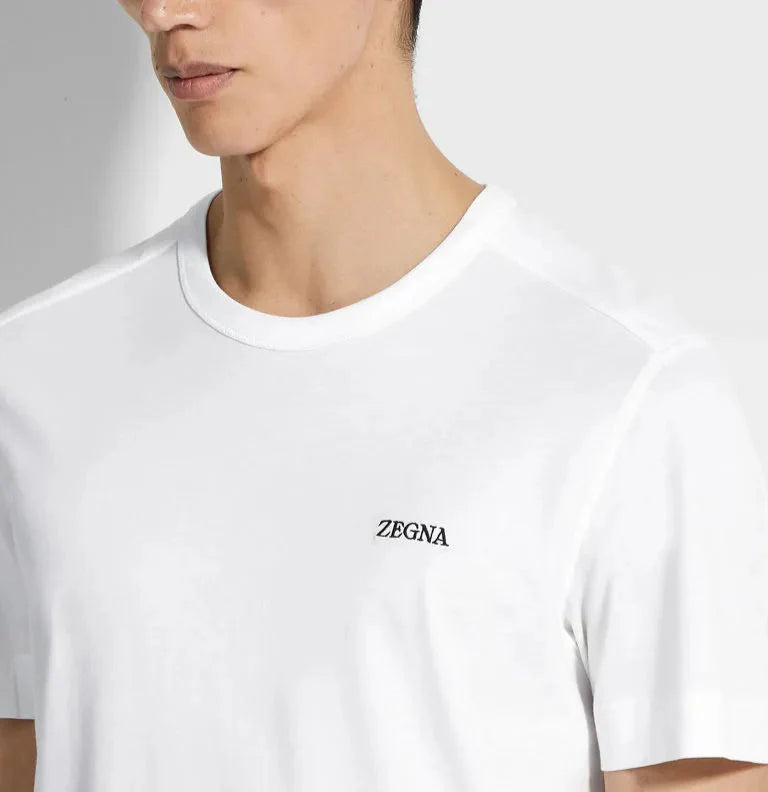 Zegna White Cotton T-Shirt Clean Basic Tee UAE