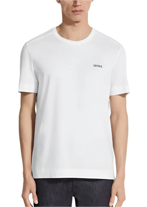 Zegna White Cotton T-Shirt Clean Basic Tee UAE