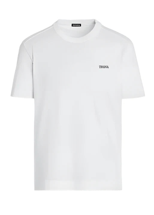 Zegna White Cotton T-Shirt Clean Basic Tee UAE