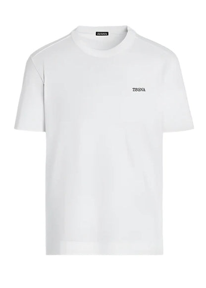 Zegna White Cotton T-Shirt Clean Basic Tee UAE