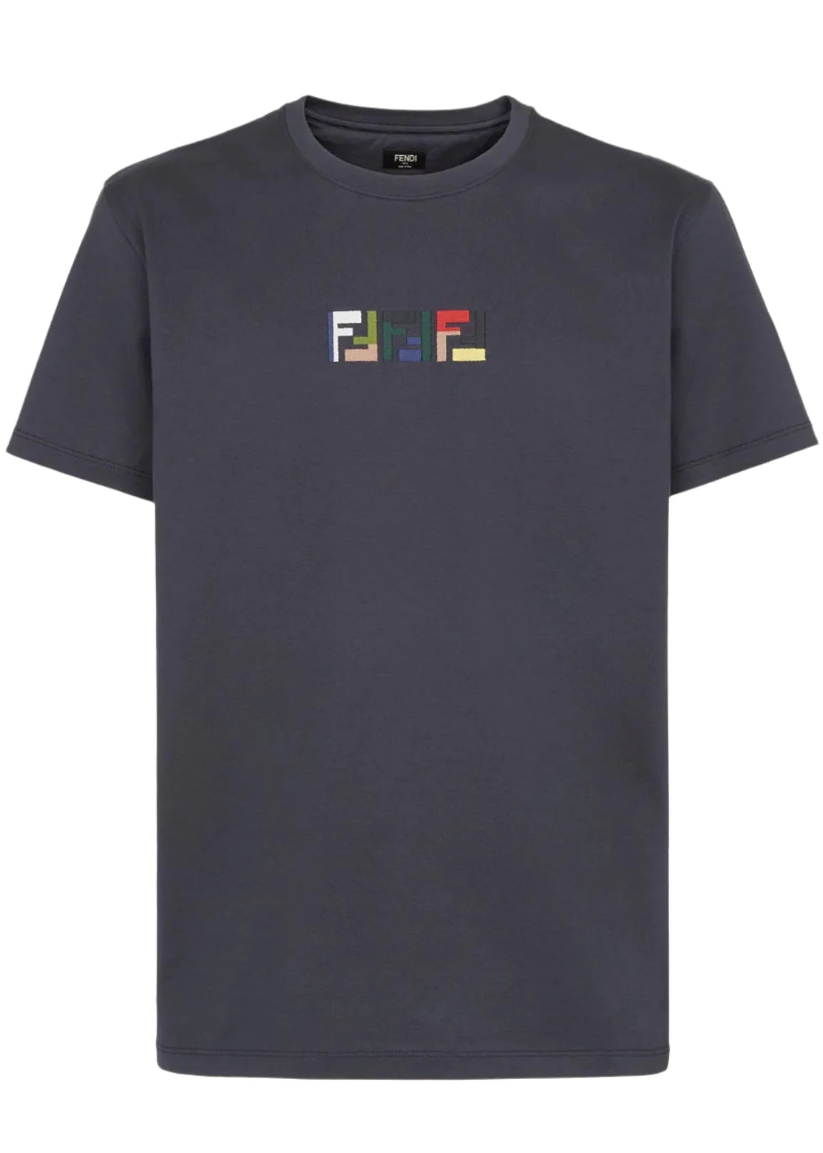Fendi Dark Grey Cotton T-Shirt Essential Designer Tee UAE