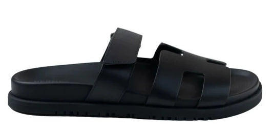 HERMES CHYPRE SANDALS "BLACK LEATHER" Luxury Sandals UAE