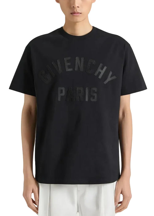 Givenchy Paris Cotton Jersey T-Shirt "Full Black" Minimal Streetwear Tee UAE