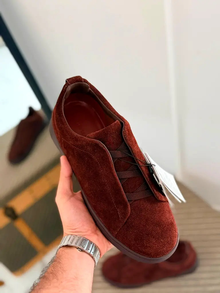 Zegna Crocodile Leather Triple Stitch Sneakers Men
