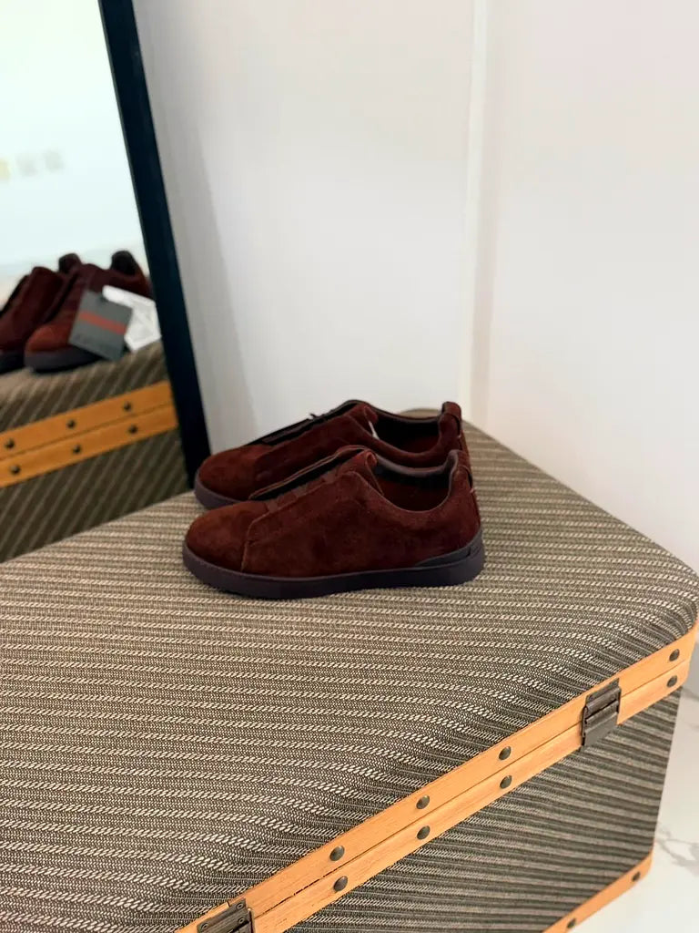 Zegna Crocodile Leather Triple Stitch Sneakers Men