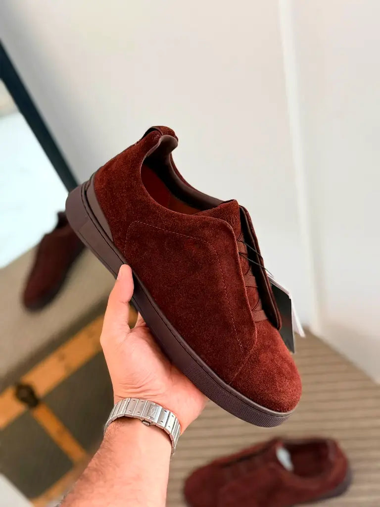 Zegna Crocodile Leather Triple Stitch Sneakers Men