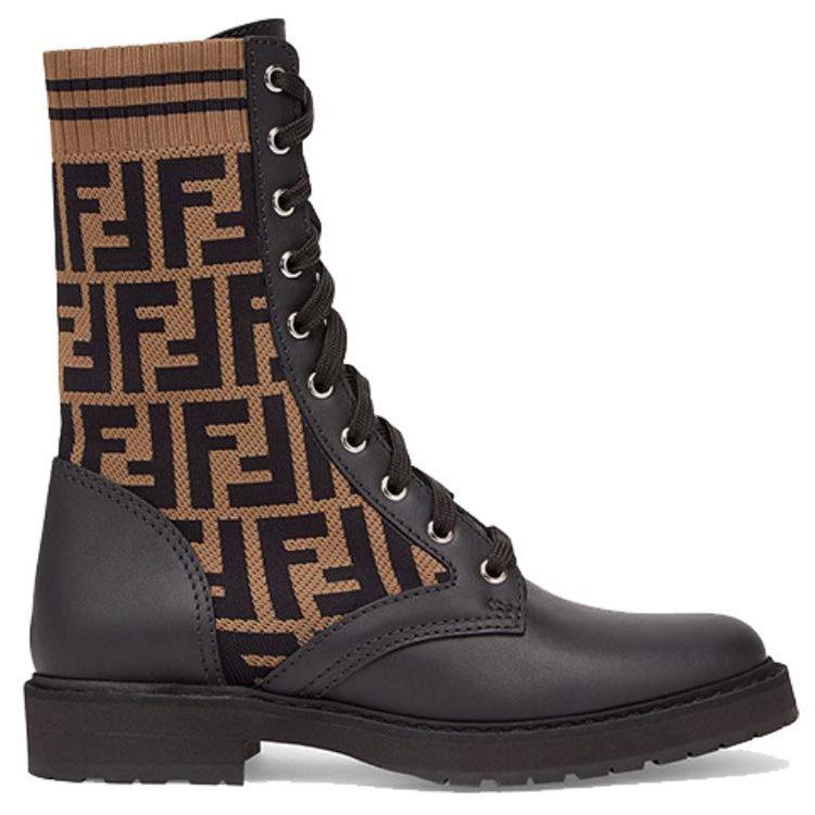 Fendi FF Rockoko Combat Boots