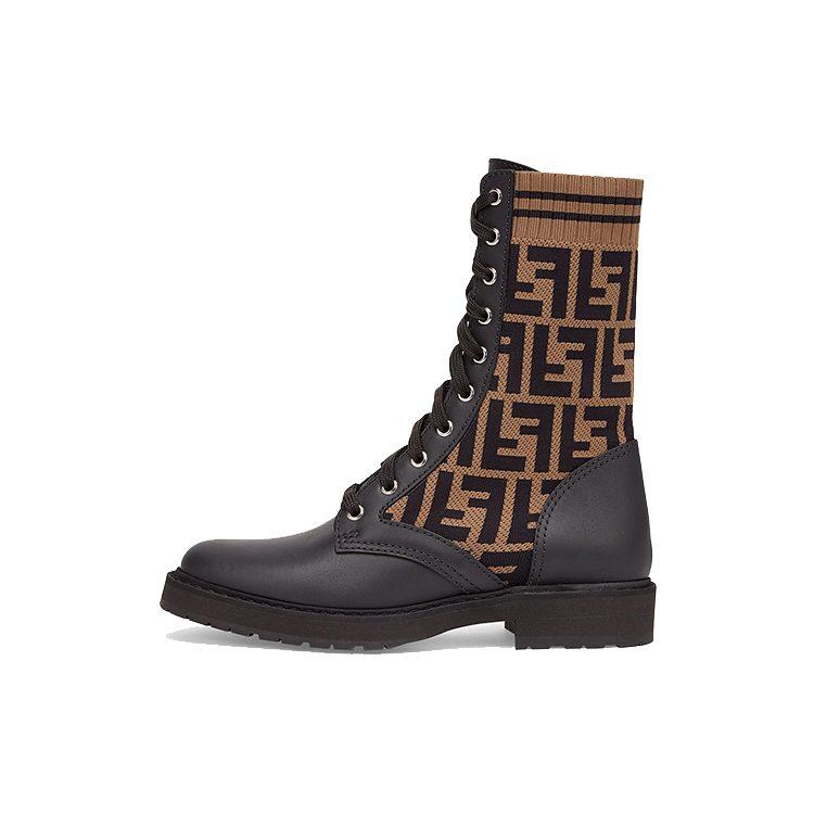 Fendi FF Rockoko Combat Boots