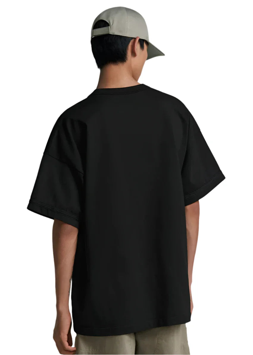Dior and Stone Island T-Shirt "Black Oversized Cotton Jersey" Collaboration Tee UAE