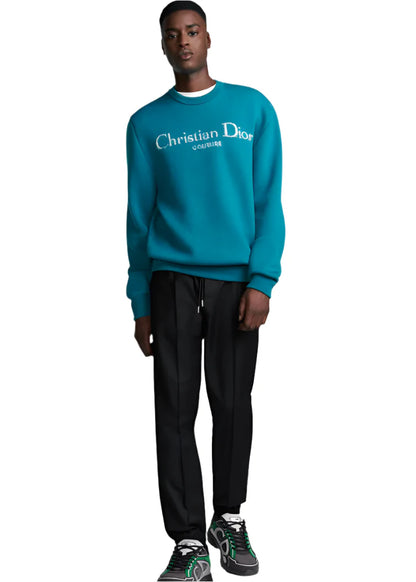 Christian Dior Couture Sweater "Blue Wool Blend" Luxury Sweater UAE