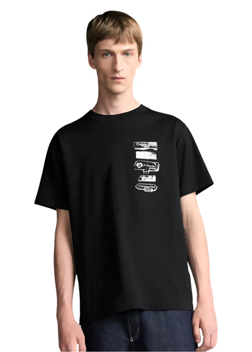 Dior Archives Labels T-Shirt "Black Relaxed Fit" Streetwear Tee UAE