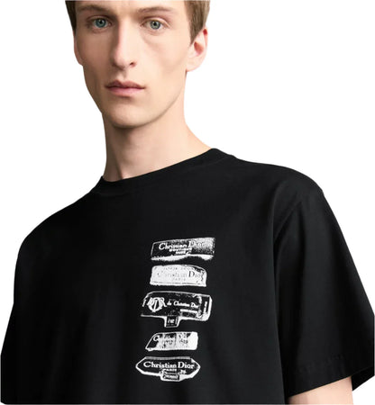 Dior Archives Labels T-Shirt "Black Relaxed Fit" Streetwear Tee UAE