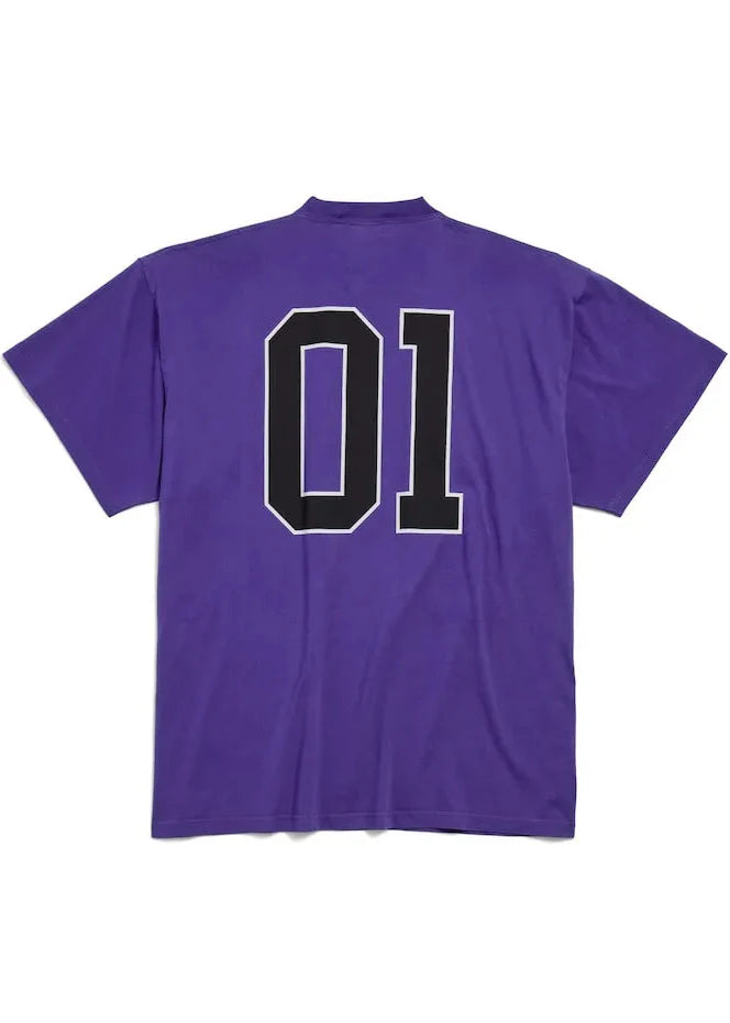 Balenciaga Men's Basketball Series Oversized T-Shirt "Purple" Streetwear Tee UAE