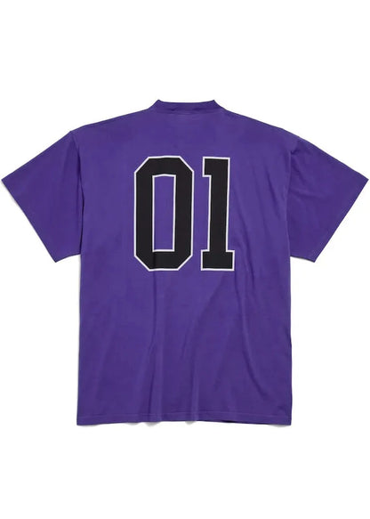 Balenciaga Men's Basketball Series Oversized T-Shirt "Purple" Streetwear Tee UAE