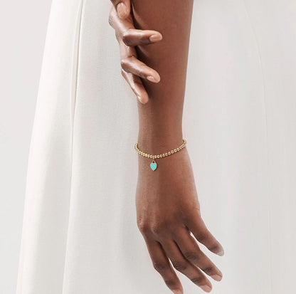 TIFFANY & CO Mini Heart Tag Bead Bracelet