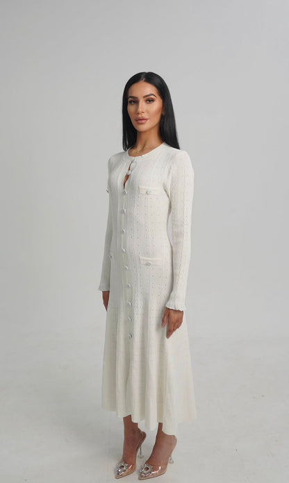 Buy SANDRO Neutral Sabah Midi Dress