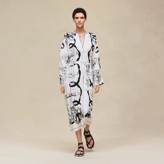 Hermès "Ferronnerie Remix" caftan Blanc Nacre