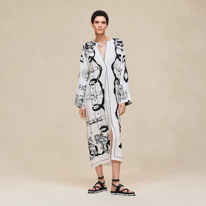 Hermès "Ferronnerie Remix" caftan Blanc Nacre